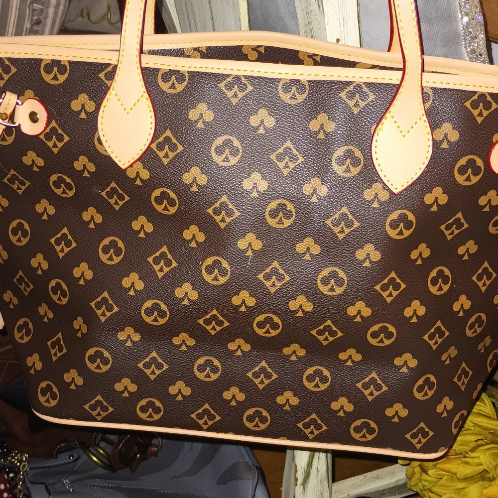 Tote bag brown and gold